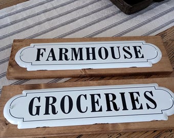 FARMHOUSE Sign, Grocery Metal Sign, Farmhouse Style Sign, Vintage Look Farmhouse, Farmhouse Home Decor, Decorative Wood Sign