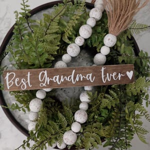 Best Grandma Ever Wood Block Sign, Gift for Grandma, Mother&#39;s Day Gift, Personalized Grandma Sign