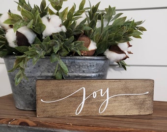 Joy Wood Block Sign, Joy Sign,  Christmas Sign, Encouragement Sign, Joy
