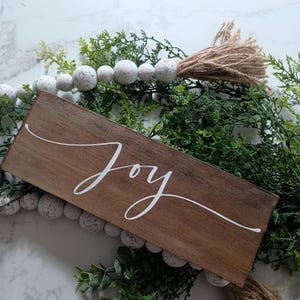 Joy Wood Block Sign, Joy Sign,  Christmas Sign, Encouragement Sign, Joy Decor, Neutral Home Decor