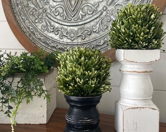Set of 2 Two Tone Chickweed Half Ball, Spring and Summer Home Decor, Bowl Decor for Cottage and Farmhouse