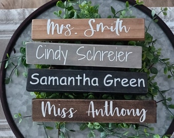 Personalized Teacher Name Sign, Personalized Desk Sign, Personalized Small Signs, School Desk Signs, Dorm Room Signs