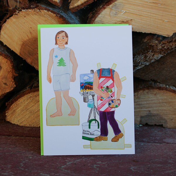 Painting Naskeag Point Paper Doll Greeting Card / Brooklin, Maine