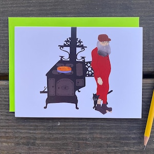 Tarte à la rhubarbe / « It's rhu-bahb » / Humour du Maine / Red Union Suit / Carte de voeux