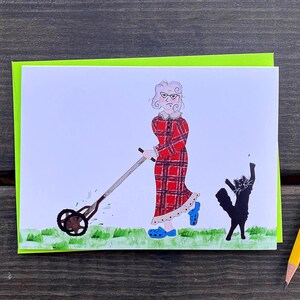 Cortador de grama manual / Humor do Maine / Cartão de felicitações