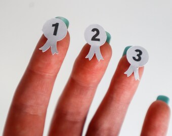 Award Badge Stickers - Numbers 1, 2, 3 (60 pc)