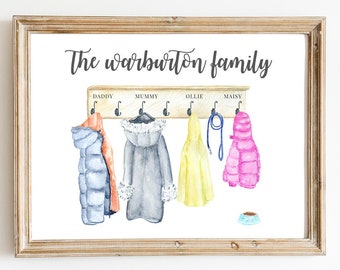 PRINT @ HOME | Personalised Digital Printable Family Coats & Wellies Poster | 4 Sizes | Rain Boots Family | Welly Boot Family | 95 OPTIONS!!