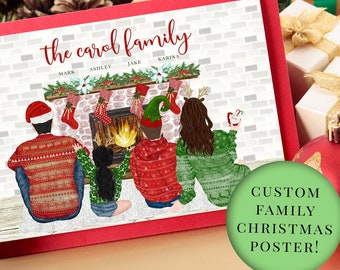PRINT @ HOME | Personalised Digital Printable Christmas Family Poster | 3 Sizes | Merry Christmas | Christmas Poster | Christmas Gift!