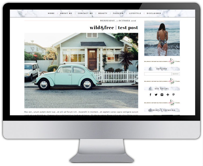 Premade responsive blogger template WILD & FREE image 2