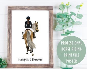 Custom Printable Professional Show Jumping Horse Riding Poster |  PRINT @ HOME | 3 Sizes |  Horse