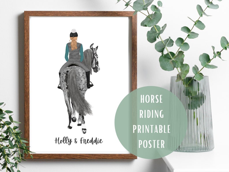 Personalised Printable Horse Riding Poster Horse Gifts QUICK TURNAROUND Print Home 3 Sizes image 1