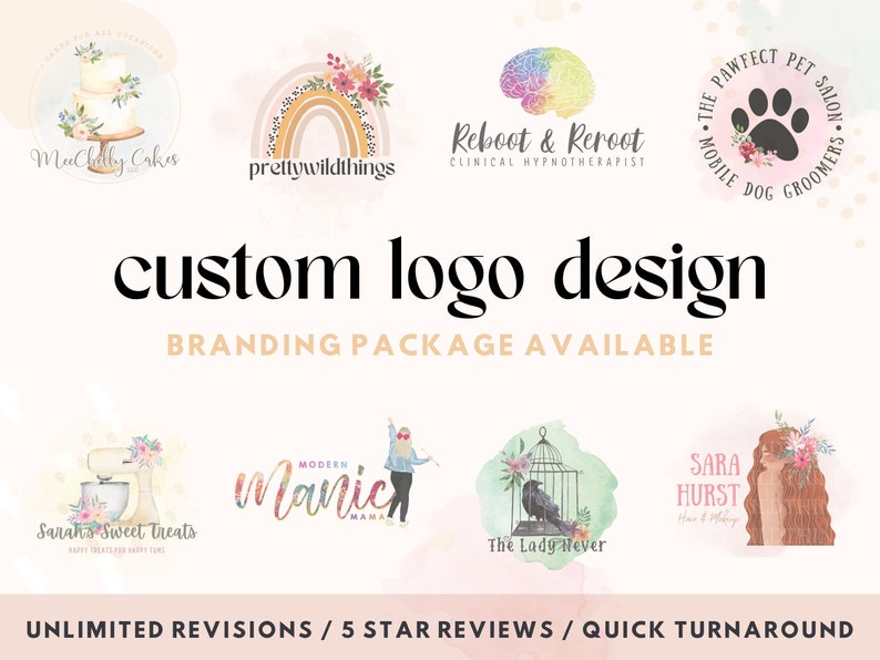 CUSTOM LOGO DESIGN Branding Kit Fully Custom Design Bespoke Logo 5 Reviews Business Cards image 1