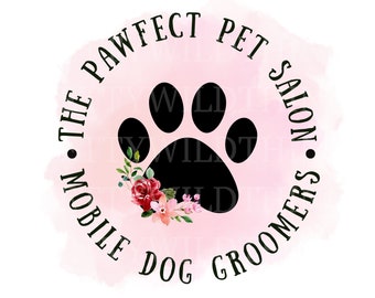 Premade Dog Groomer Logo / Dog Walking / Pet Care / Small Business / Watercolour Logo | BRANDING KIT!