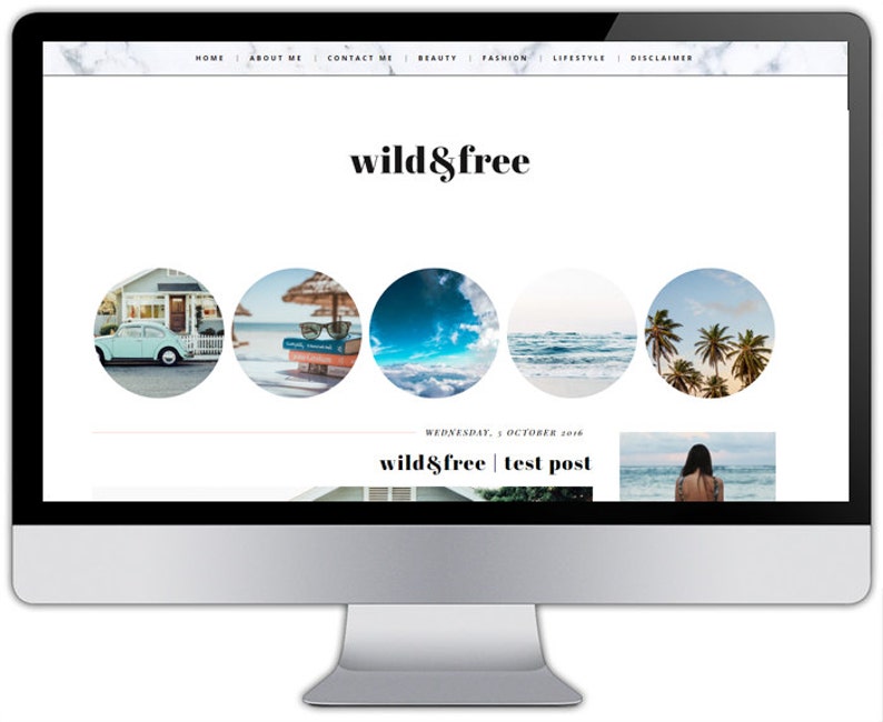 Premade responsive blogger template WILD & FREE image 1