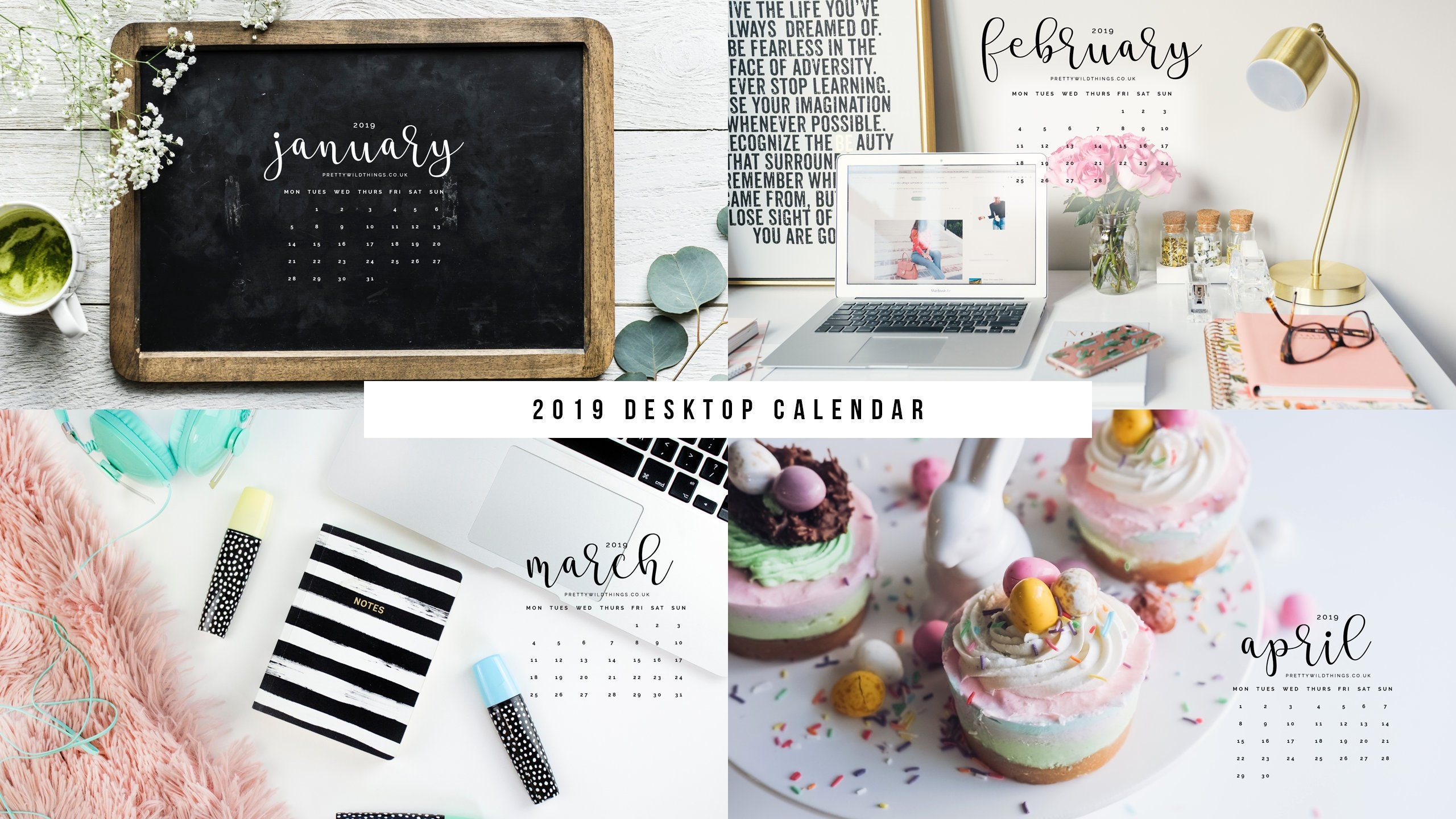2019 Desktop Wallpaper Calendar 12 Wallpapers Digital Etsy Images, Photos, Reviews