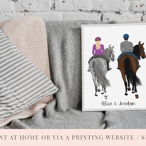 Personalised Printable Horse Riding Poster Horse Gifts QUICK TURNAROUND Print Home 3 Sizes image 3