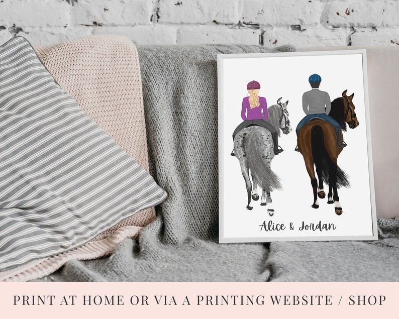 Personalised Printable Horse Riding Poster Horse Gifts QUICK TURNAROUND Print Home 3 Sizes image 3