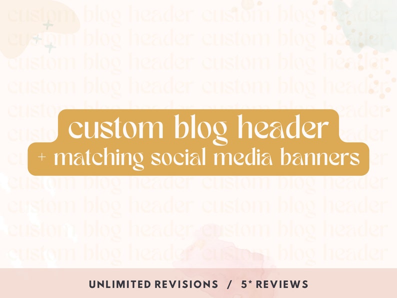 CUSTOM BLOG HEADER Fully Custom Blogger Wordpress Blogspot Bespoke Header ooak Header 5 Reviews image 1