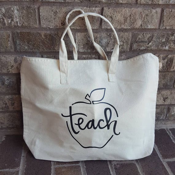 Teach tote bag Canvas teacher tote bag Teacher Bag Teach | Etsy