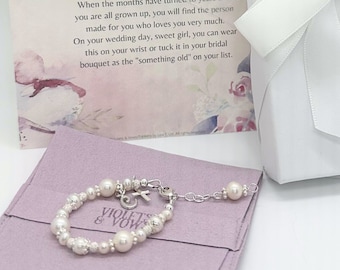 Sterling Silver Baptism Bracelet: Pearl Christening Gift for Girl
