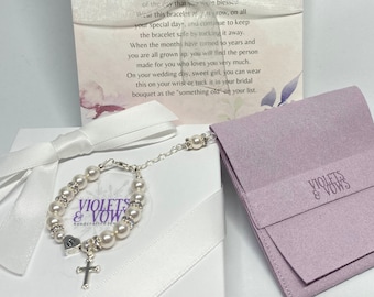 Baptism Gift Girl-Christening Gifts for Girls-Girl Baptism Gift-Baptism Bracelet for Girl-Goddaughter Gift-Baptism to Wedding Bracelet BW003