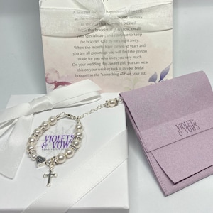 Baptism Gift Girl-Christening Gifts for Girls-Girl Baptism Gift-Baptism Bracelet for Girl-Goddaughter Gift-Baptism to Wedding Bracelet BW003