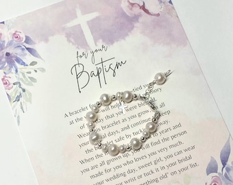 Baptism Gift Girl-Christening Gifts for Girls-Girl Baptism Gift-Baptism Bracelet for Girl-Goddaughter Gift-Baptism to Wedding Bracelet BW001