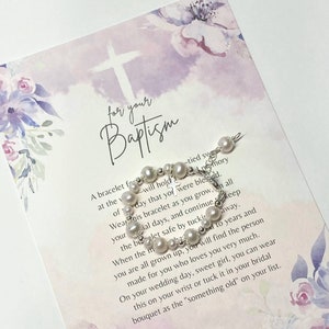 Baptism Gift Girl-Christening Gifts for Girls-Girl Baptism Gift-Baptism Bracelet for Girl-Goddaughter Gift-Baptism to Wedding Bracelet BW001 image 1