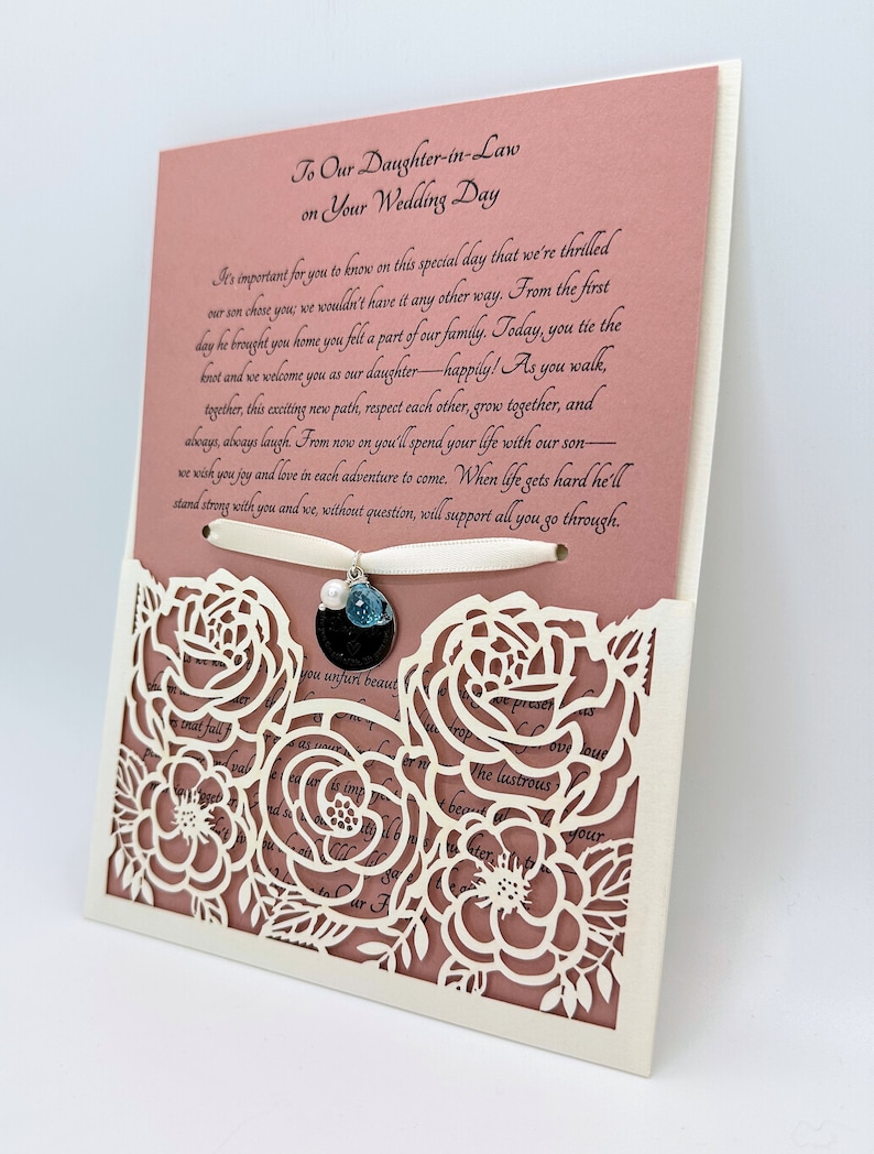 Something Blue for Daughter in Law, Something Blue for Bride, Gift for Daughter in Law on Wedding Day, Wedding Gift, Snow White Envelope image 6