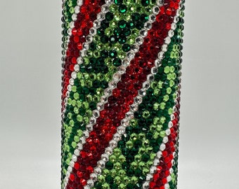 Vintage Christmas-Classic Christmas Cup-Red and Green Tumbler-Christmas Gift-Hostess Gift-Winter Cup-Holiday Travel Mug