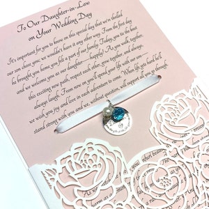 Something Blue for Daughter in Law, Something Blue for Bride, Gift for Daughter in Law on Wedding Day, Wedding Gift, Snow White Envelope