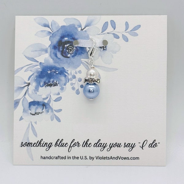 Something Blue for Bride-Something Blue Charm-Beach Wedding-Wedding Gown Charm-Bouquet Charm-Good Luck Wedding Charm-Gift for Bride-SBC3