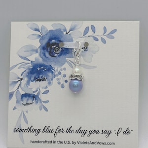 Something Blue for Bride-Something Blue Charm-Wedding Gown Charm-Bouquet Charm-Good Luck Wedding Charm-Gift for Bride-SBC3IDB/PW