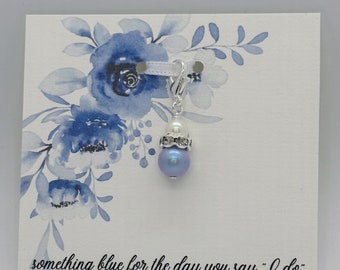 Something Blue for Bride-Something Blue Charm-Wedding Gown Charm-Bouquet Charm-Good Luck Wedding Charm-Gift for Bride-SBC3IDB/PW