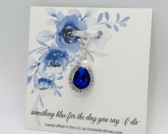 Something Blue for Bride-Something Blue Charm-Beach Wedding-Wedding Gown Charm-Bouquet Charm-Good Luck Wedding Charm-Gift for Bride-SBCRBP