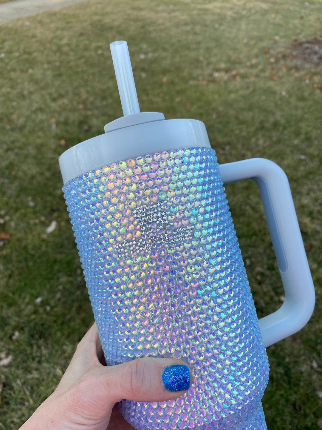 RTS Blue Opal Stanley Cupfull Bling Rhinestone Stanley 40oz Etsy Canada