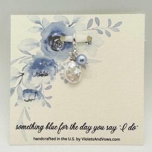 Quelque chose de bleu pour la mariée - Charme bleu - Robe de mariée élégante Charm-Bouquet de charme-Charme de mariage porte-bonheur-Cadeau pour la mariée-SBCPetalPearl