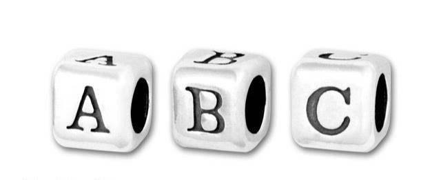 Silver Round Letter Beads, Dmcfa4540