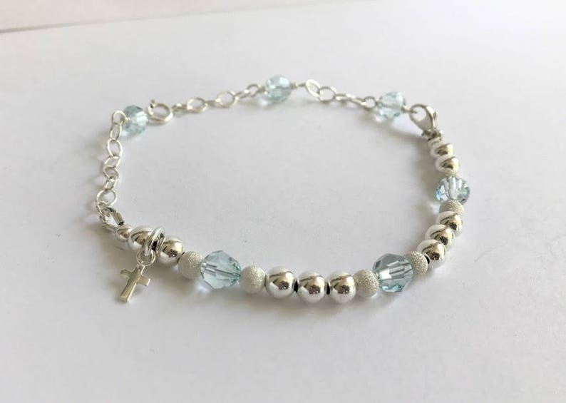 Baptism Bracelet Christening Bracelet Baby Shower Gift Baby Bracelet BBW001 Boy Baptism to Wedding Bracelet Something Blue