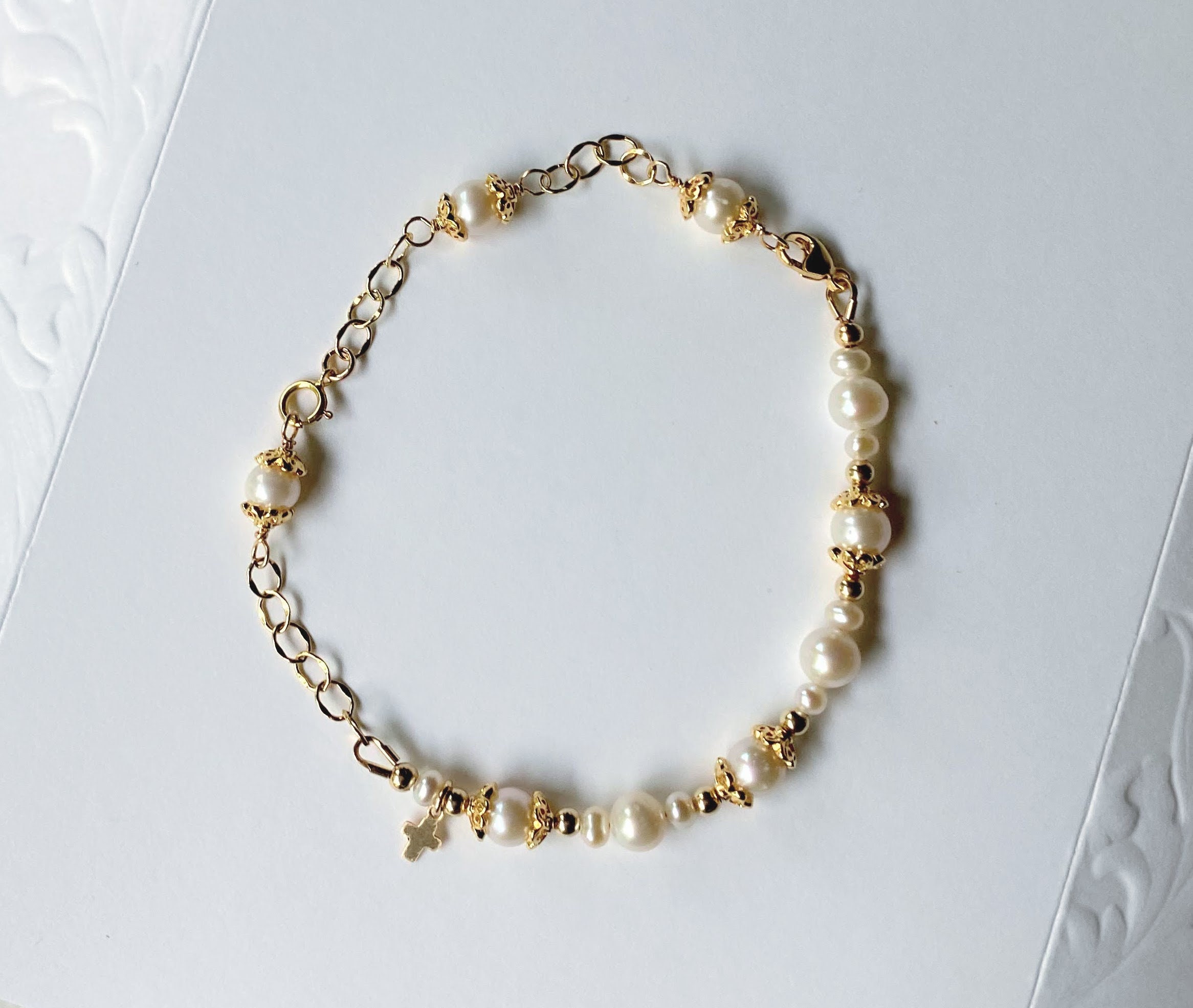 Gold Baptism to Wedding Bracelet Baby to Adult Baptism Etsy