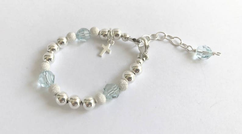 Baptism Bracelet Christening Bracelet Baby Shower Gift Baby Bracelet BBW001 Boy Baptism to Wedding Bracelet Something Blue