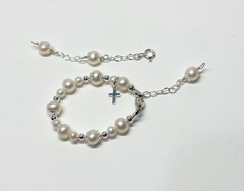 Baptism Gift Girl-Christening Gifts for Girls-Girl Baptism Gift-Baptism Bracelet for Girl-Goddaughter Gift-Baptism to Wedding Bracelet BW001 image 8