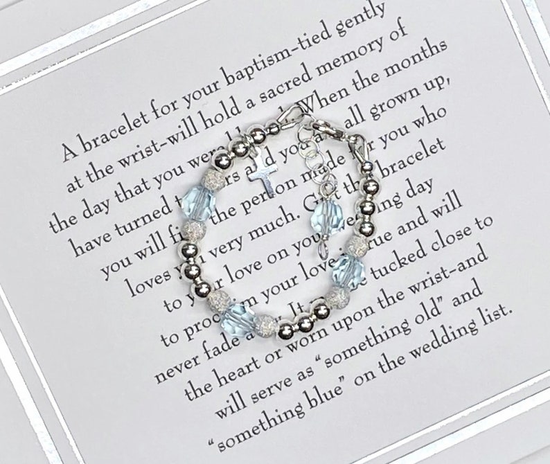 Baptism Bracelet Christening Bracelet Baby Shower Gift Baby Bracelet BBW001 Boy Baptism to Wedding Bracelet Something Blue