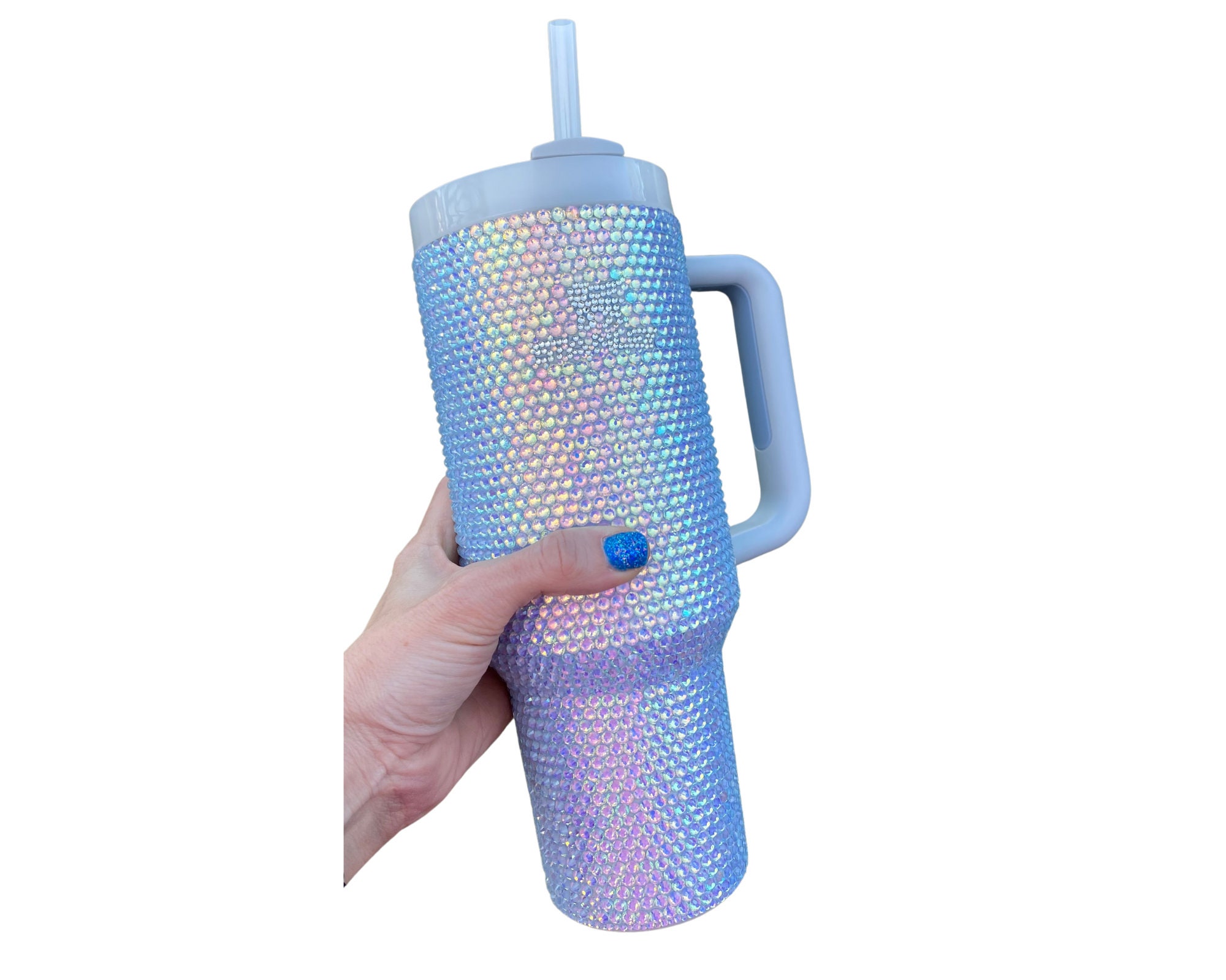 Stanley Tumbler Straw Cup Topper Drink Your Effing Water Blue Glitter –  Cutthroat's Great Wood