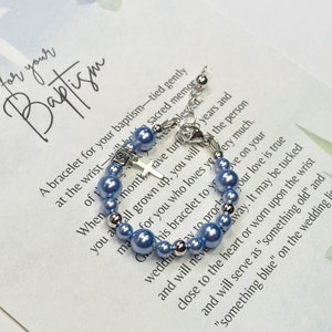 Baptism Gift for Boy, Baptism to Wedding Bracelet, Christening Gift, Grow with Me, Baby Shower Gift, Baby Bracelet, Something Blue BBW003