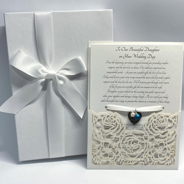 Wedding Gift from Parents, Something Blue for Daughter, Bouquet Charm, Bride Gift from Mom and Dad, Gift for Daughter on Wedding Day,