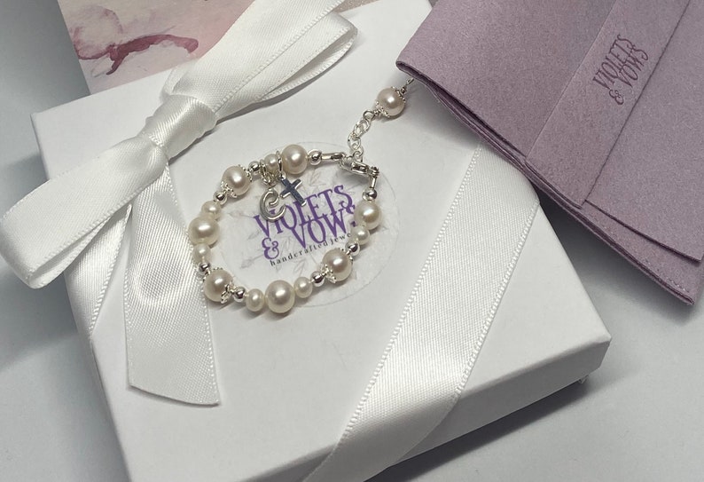 Baptism Gift Girl-Christening Gifts for Girls-Girl Baptism Gift-Baptism Bracelet for Girl-Goddaughter Gift-Baptism to Wedding Bracelet BW001 image 5