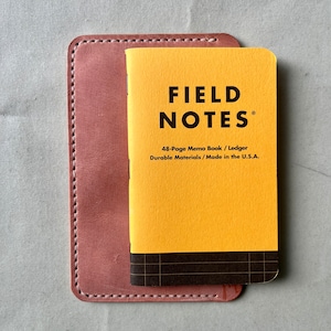 Funda de piel para notas de campo, notas de campo, funda fina de piel, piel, piel natural, funda para pasaporte, funda de piel para pasaporte