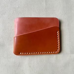 Shell Cordovan Italienische Minimalistische Geldbörse | Schlanke Herren Leder Geldbörse | Handgefertigtes natürliches italienisches Leder | Whisky