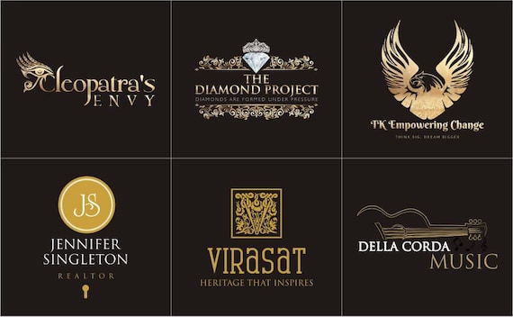 Professional Logo Design Gold Logo Custom Logo Design Logo Etsy